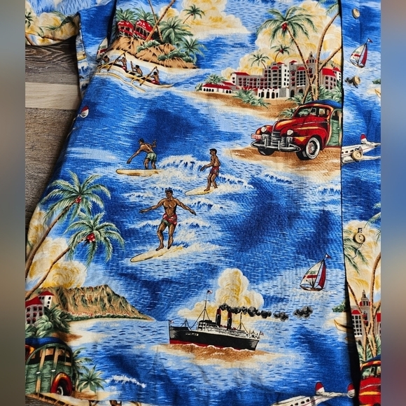 RJC Made in Hawaii Men's 4XL Tropical Button Down Shirt Surfers - Picture 6 of 10